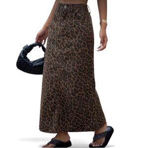 Leopard Print Maxi Skirt